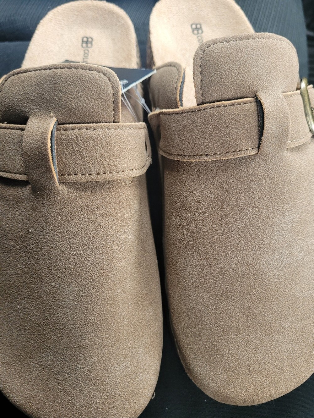 Kids Suede Slip-On Clogs in Brown